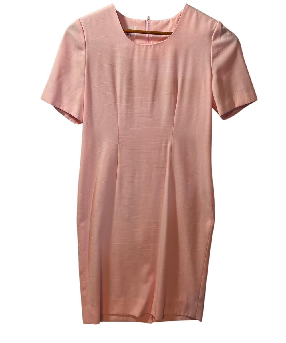 Vintage Henry Lee Petites Size 10P  Pink Dress Sheath Short Sleeve Women’s